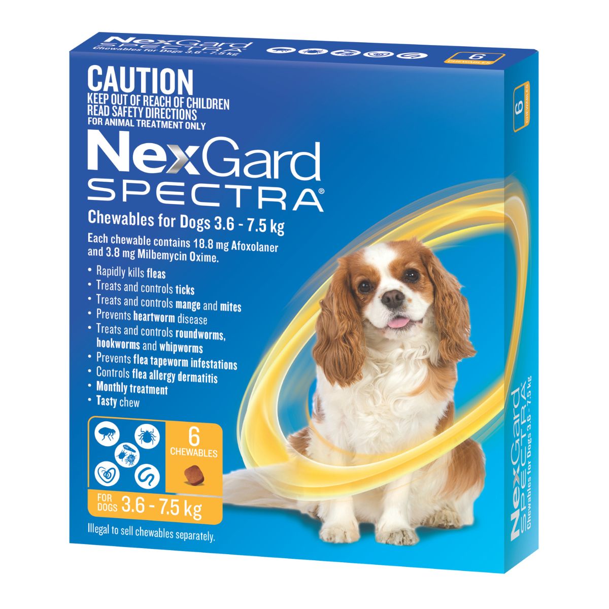 NexGard Spectra Dogs 3.6-7.5kg 6pk