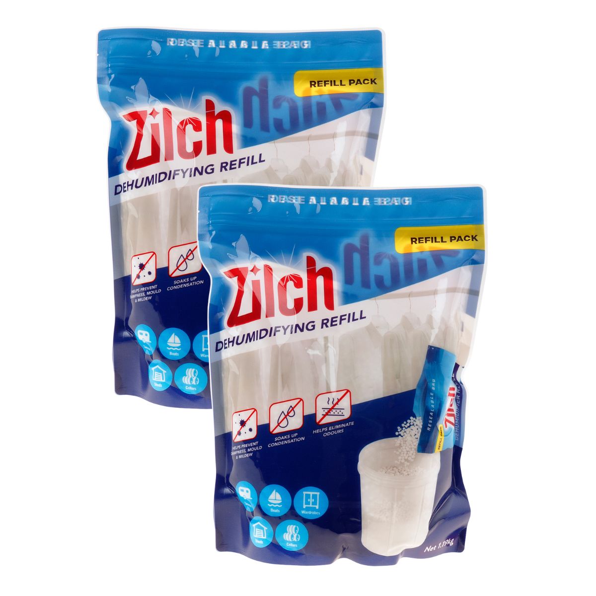 2x Zilch Dehumidifier Refill 1.19kg