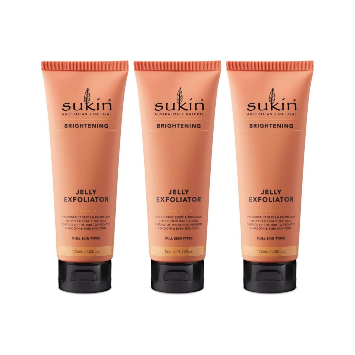 Sukin 125mL Brightening Jelly Exfoliator x3