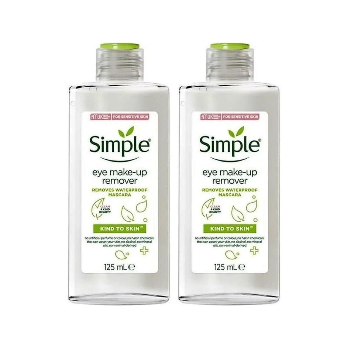 Simple 125mL Eye Make Up Remover x2