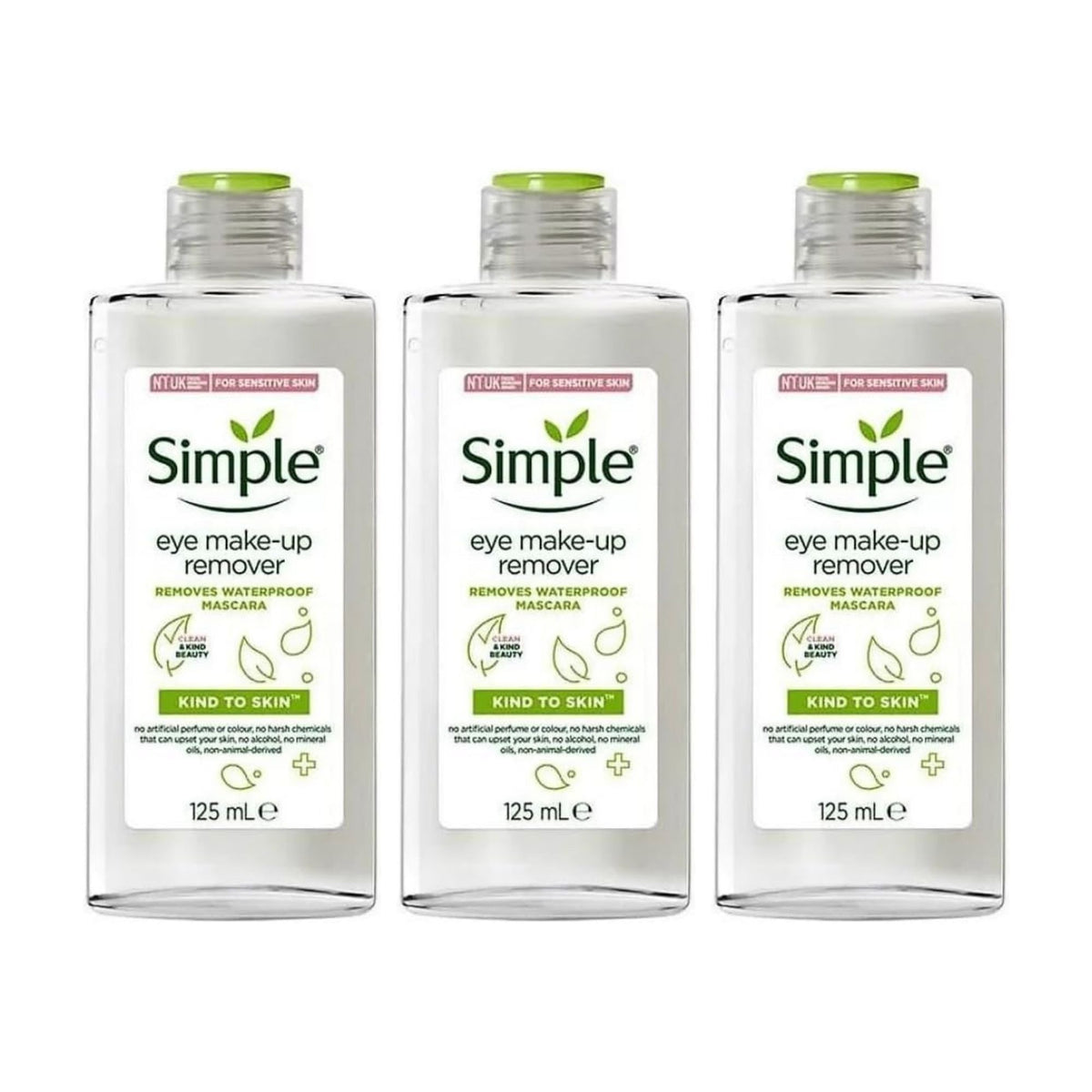 Simple 125mL Eye Make Up Remover x3