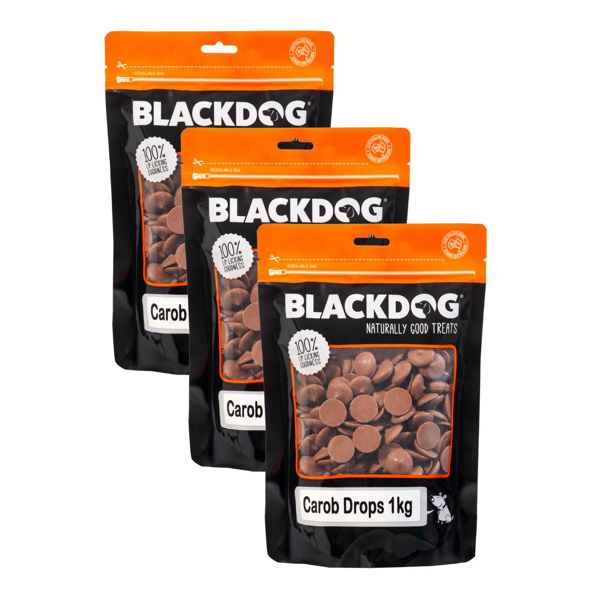 Blackdog Carob Buttons 1kg x 3pk