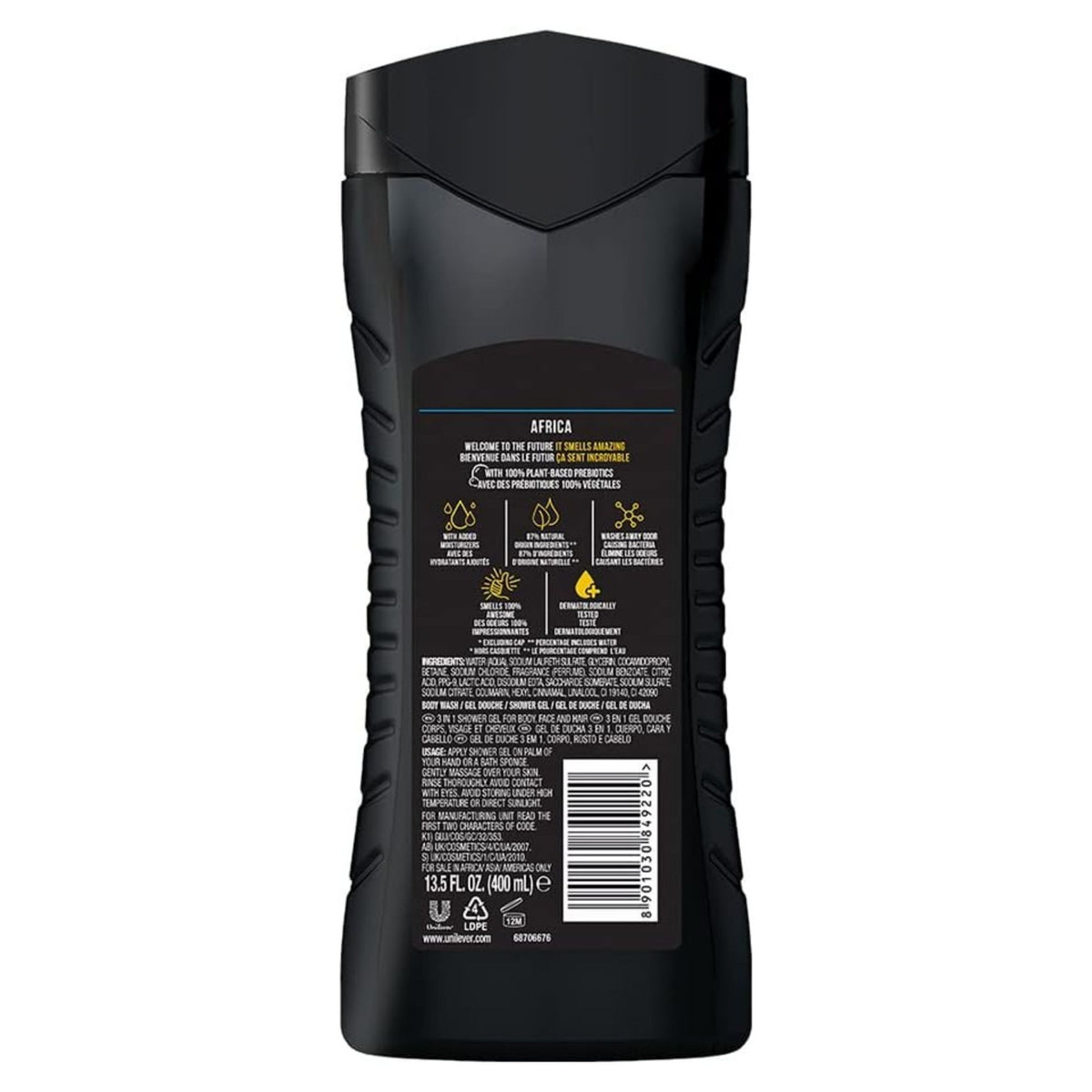 AXE 400mL Africa 3in1 Body Face Hair Wash
