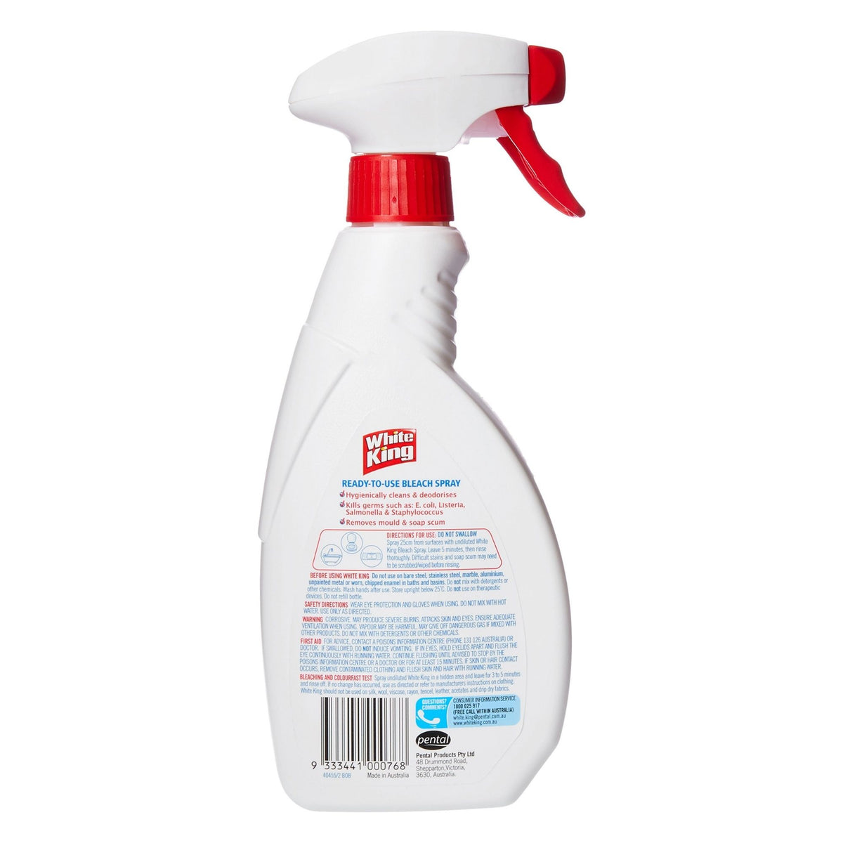 White King 500mL Lemon Bleach Spray x6