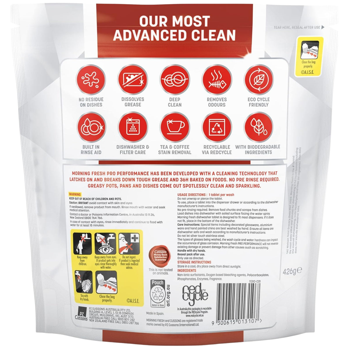 Morning Fresh Pro Performance x 44 Lemon Dishwasher Tablets