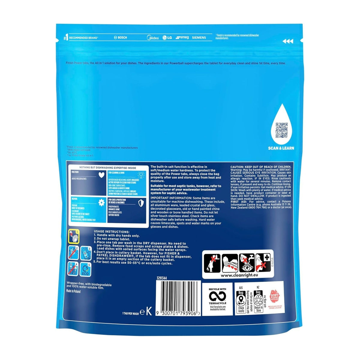 Finish Power Lemon x 375 Dishwashing Tablets