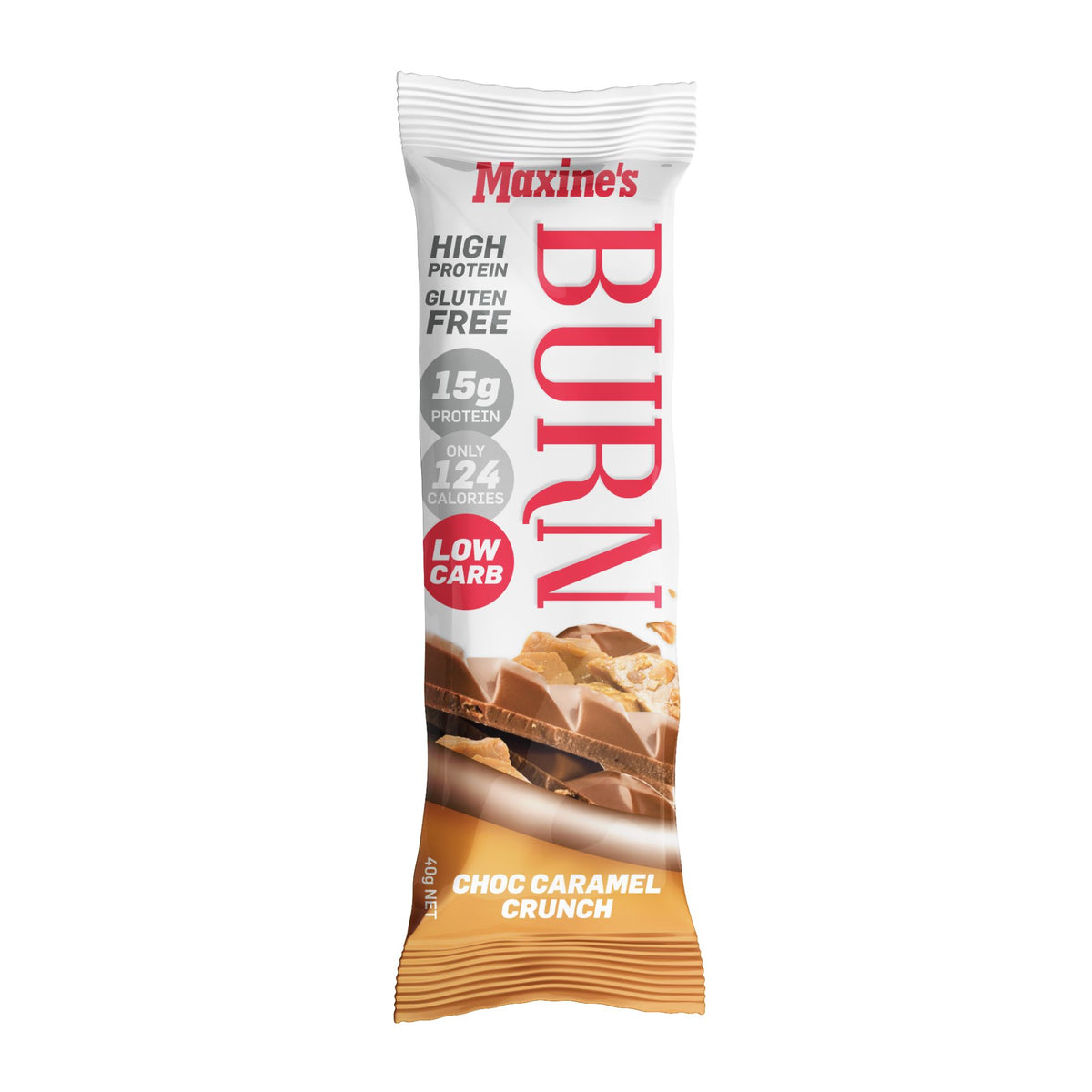 Maxines Burn Caramel Crunch Bar 12x40g