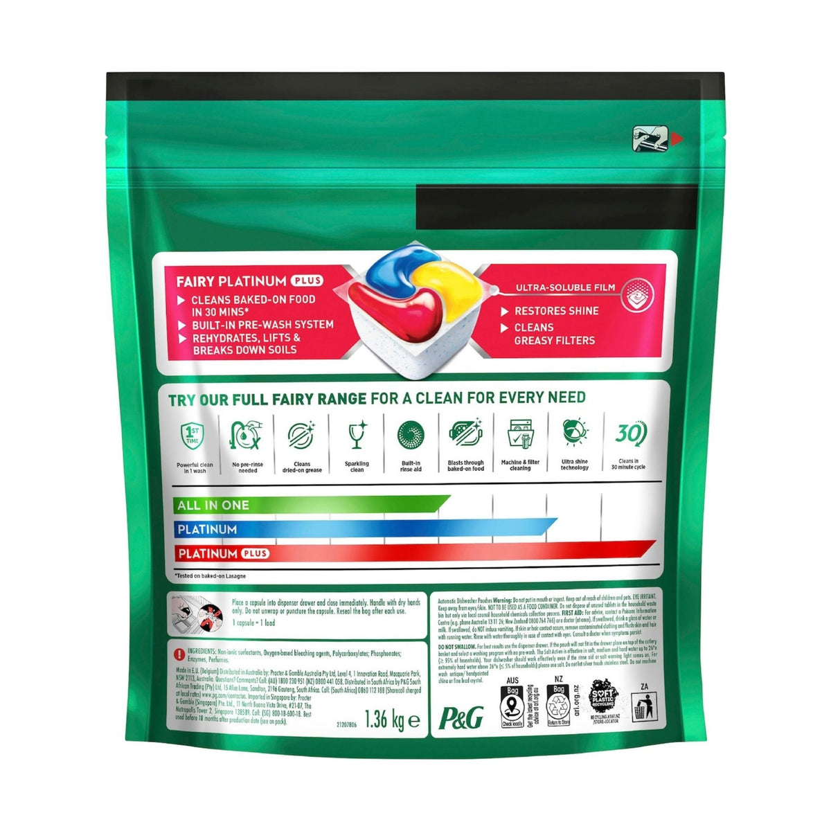 Fairy Platinum Plus x 60 Lemon Dishwasher Tablets