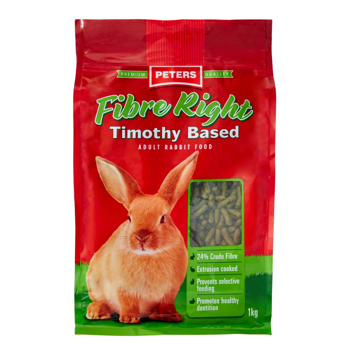 Peters Fibre Right Adult Rabbit 1Kg x3
