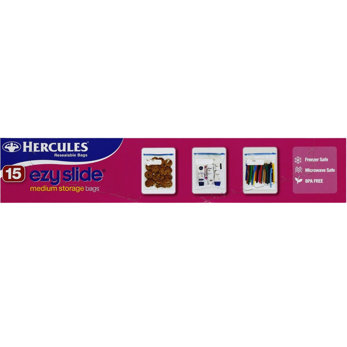 Hercules Ezy Slide Medium Storage Bags 15pk x10