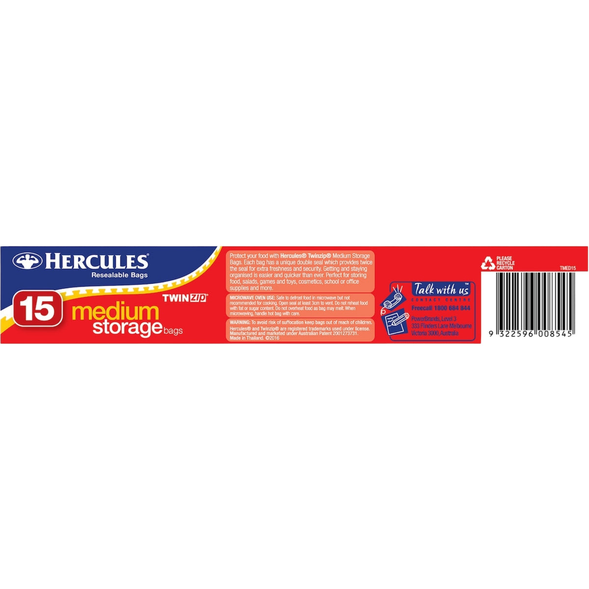 Hercules Medium Storage Bags 15pk x3