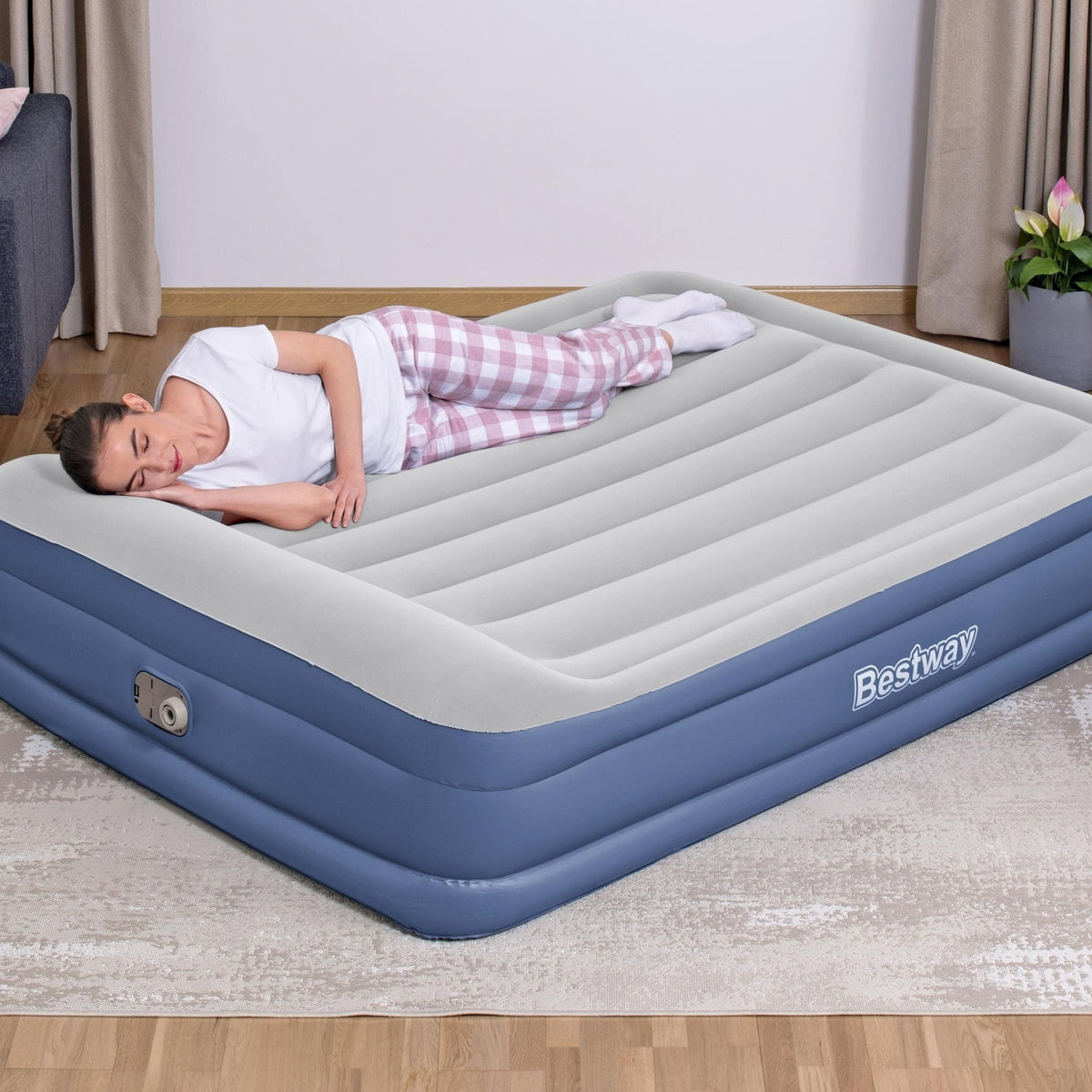 Bestway Queen Tritech Air Mattress with Built in Pump