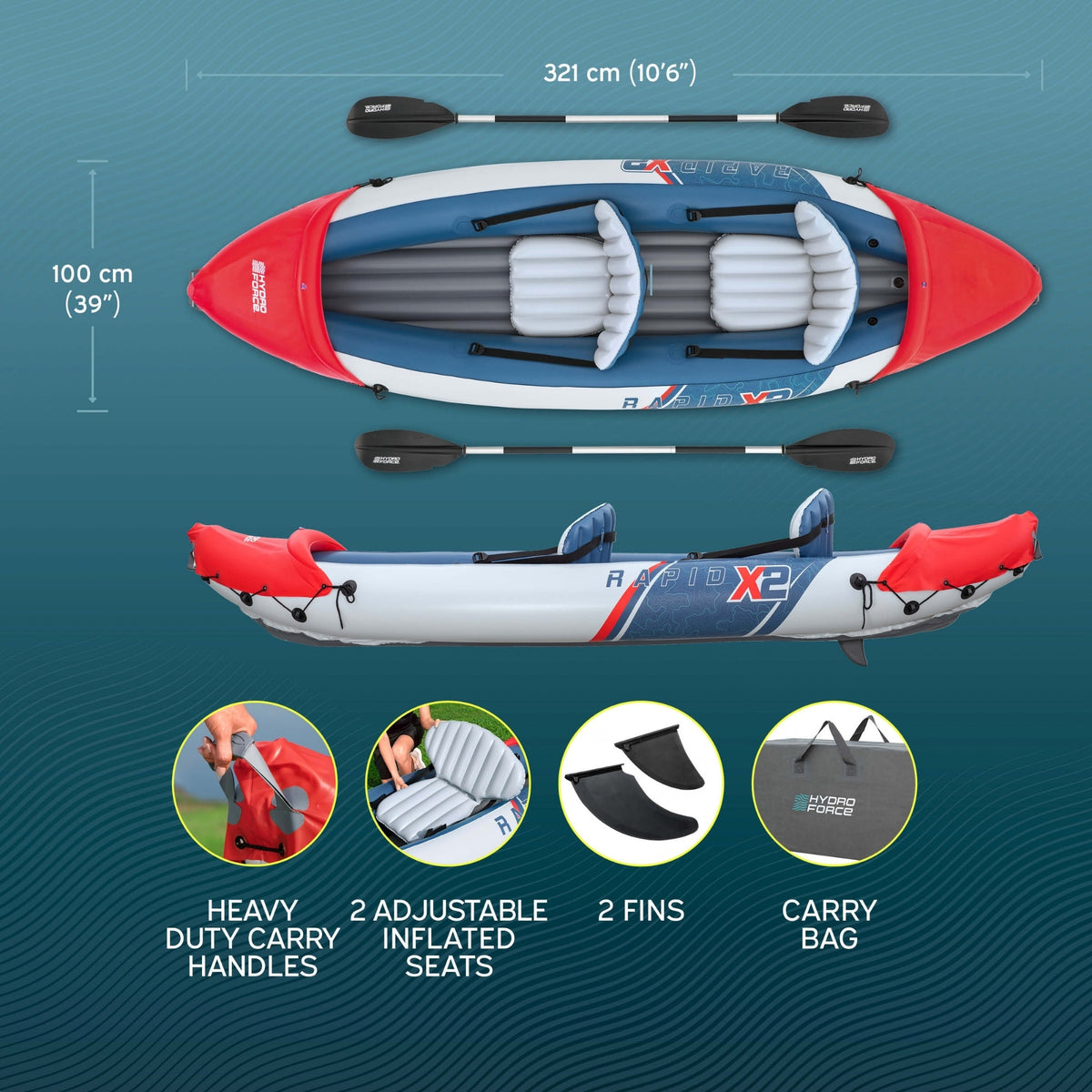 Hydro Force Rapid X2 Inflatable Kayak Set