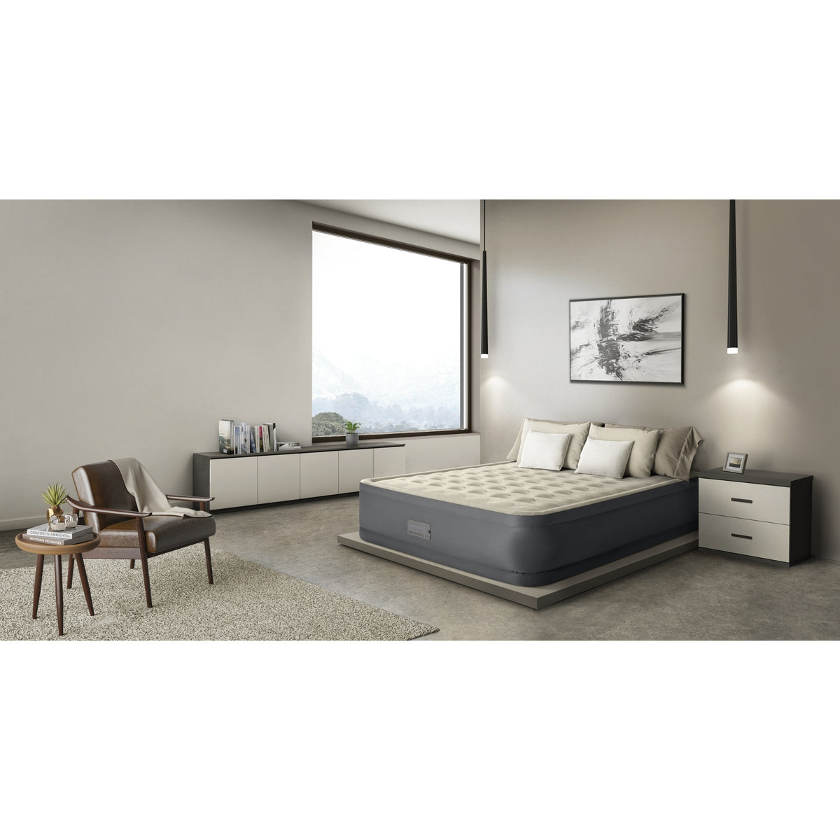 Intex Queen Premaire II Elevated Airbed W/ Fiber-Tech