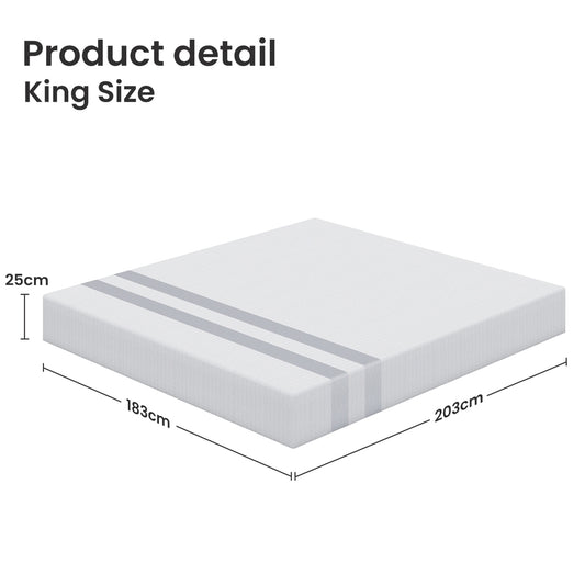 25cm mattress with bedstory king memory foam