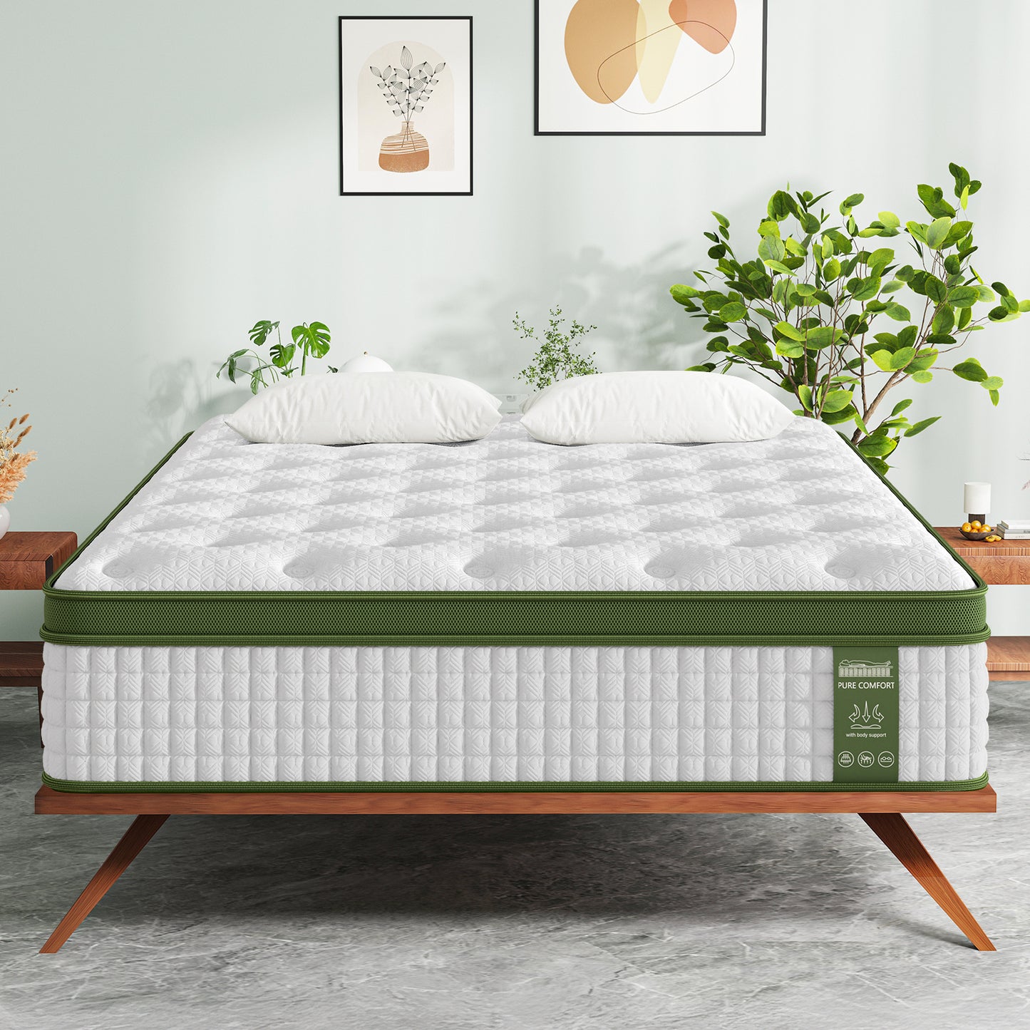 BedStory 34cm Queen Latex Hybrid Mattress Medium Firm