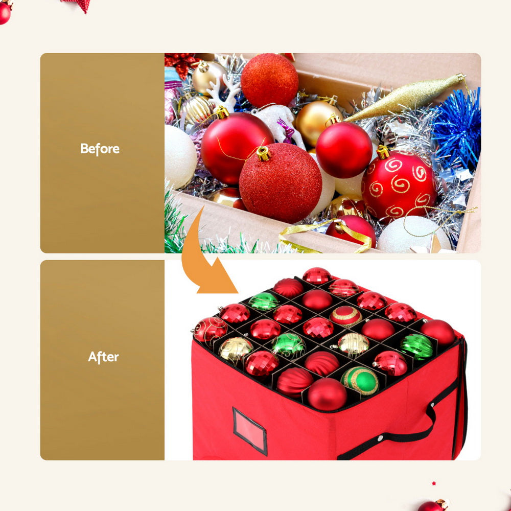 Jingle Jollys Christmas Baubles Storage Cart Roller 125 Dividers