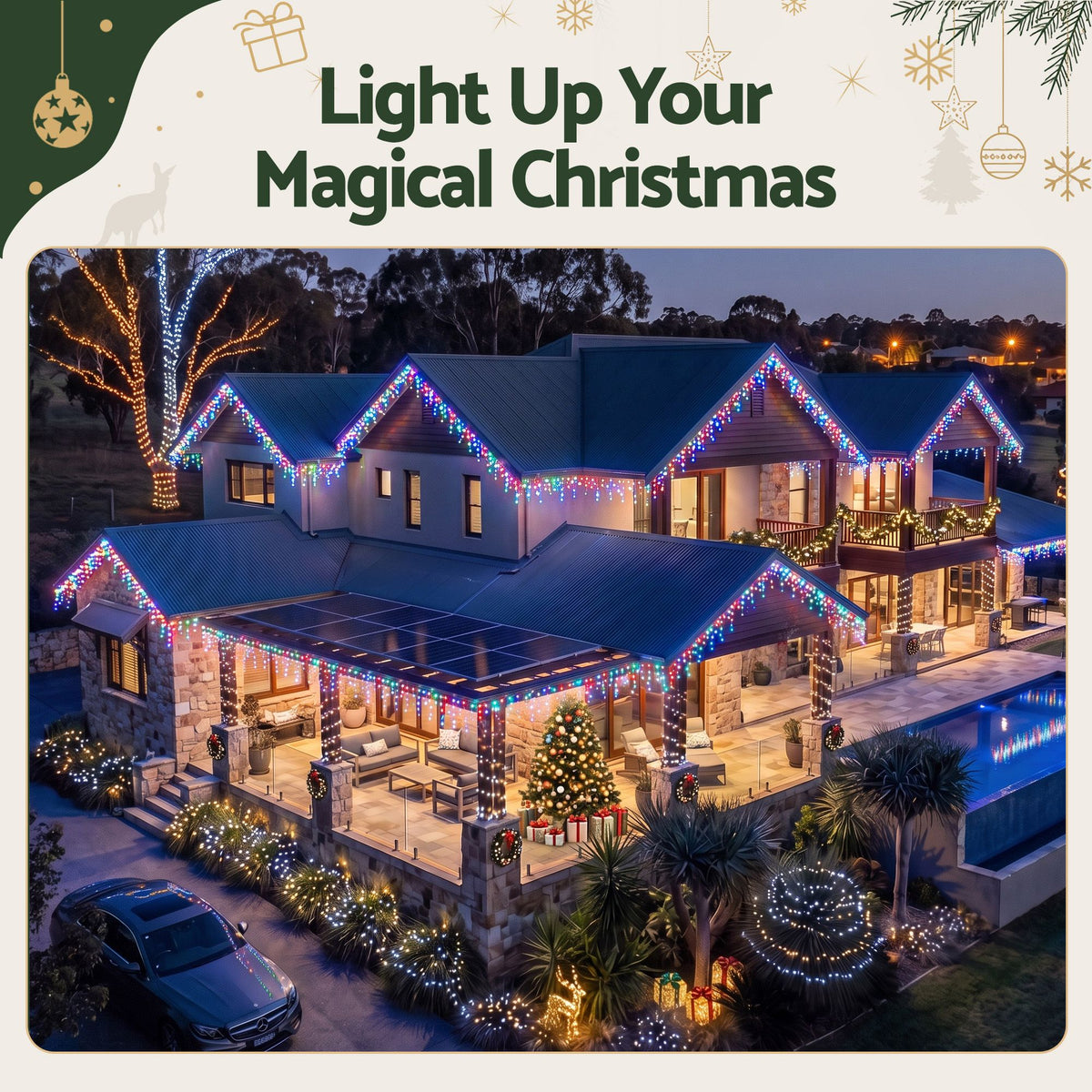 Christmas Lights Icicle Light 32M 960 LED Multi-Coloured - HomeMyGarden