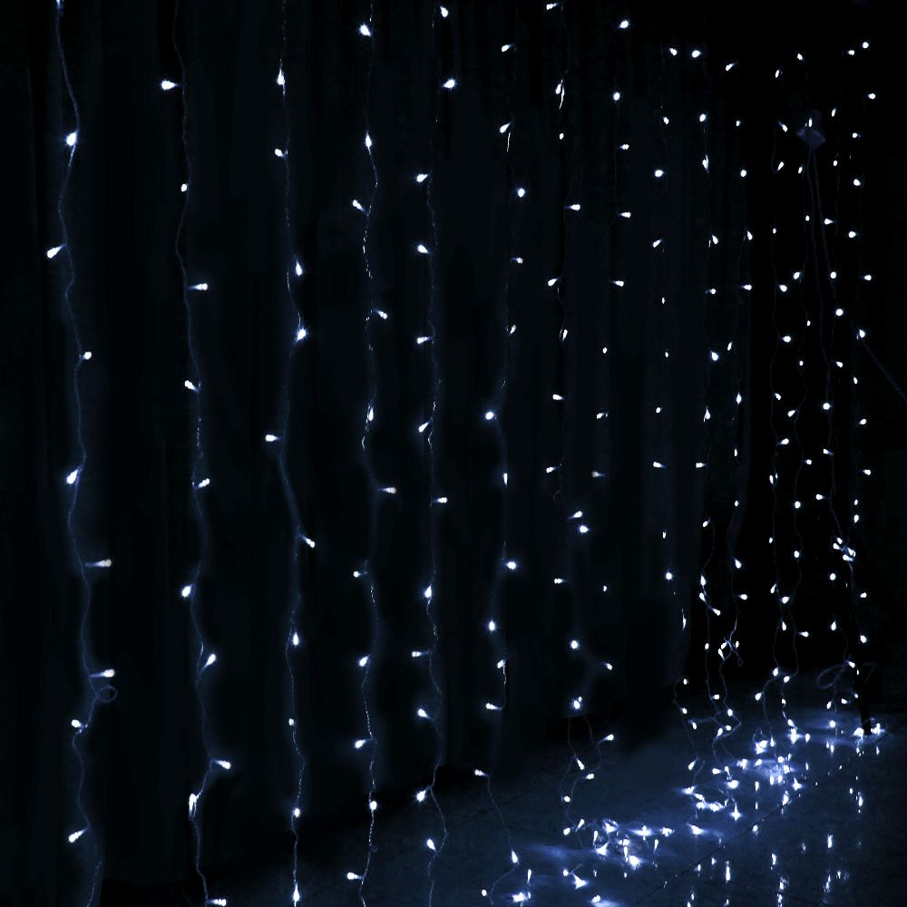 Christmas Curtain Fairy Lights 6x3M 600 LED - Party Wedding Cool White