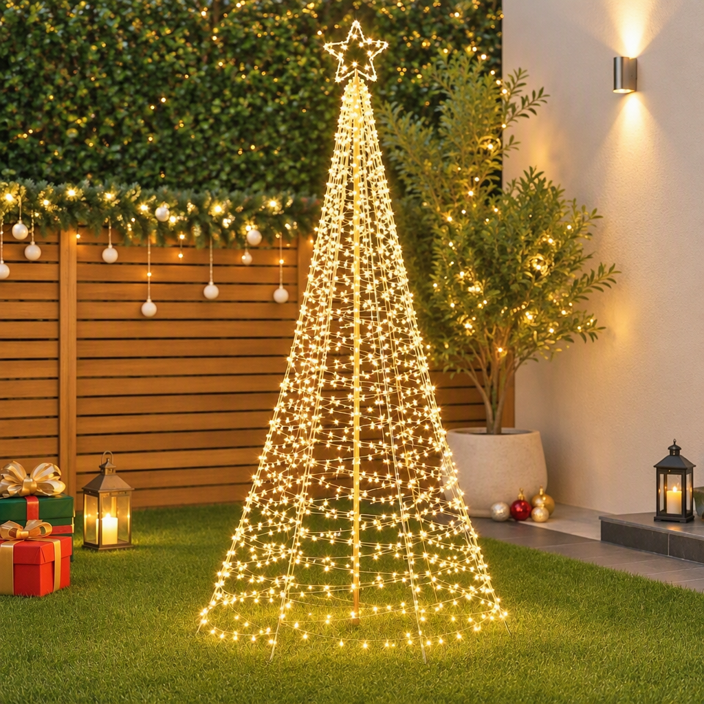 3.6M Christmas Tree 800 LED Solar Net Lights Jingle Jollys