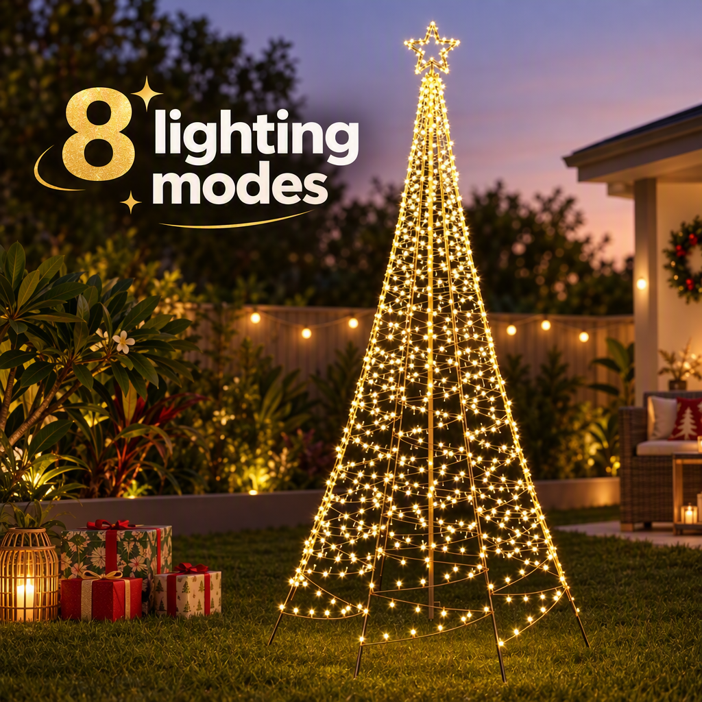 3.6M Christmas Tree 800 LED Solar Net Lights Jingle Jollys