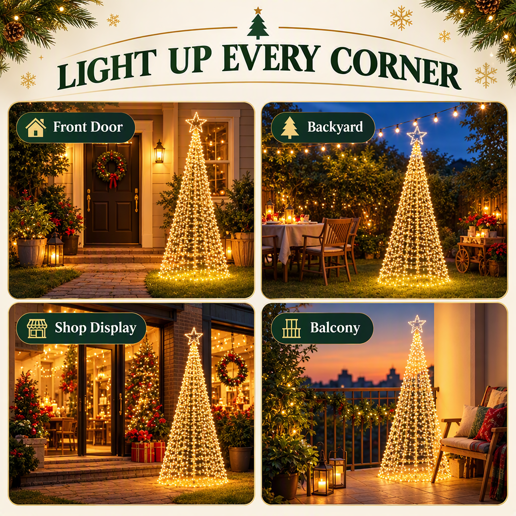 3.6M Christmas Tree 800 LED Solar Net Lights Jingle Jollys