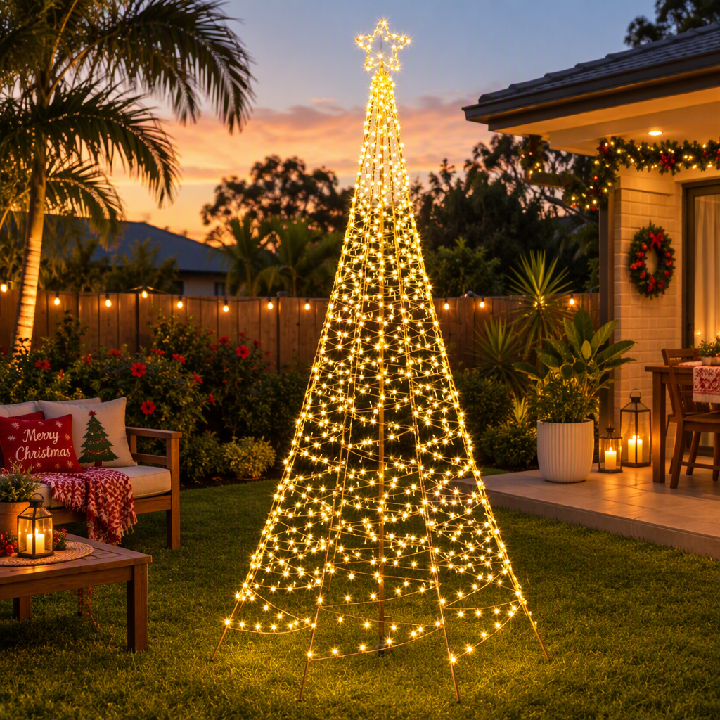 3.6M Christmas Tree 800 LED Solar Net Lights Jingle Jollys