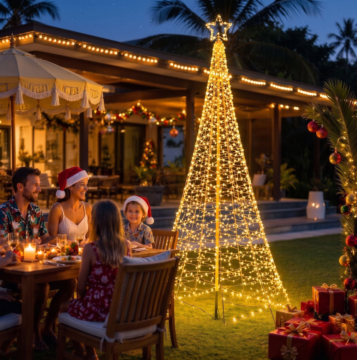 3.6M Christmas Tree 800 LED Solar Net Lights Jingle Jollys