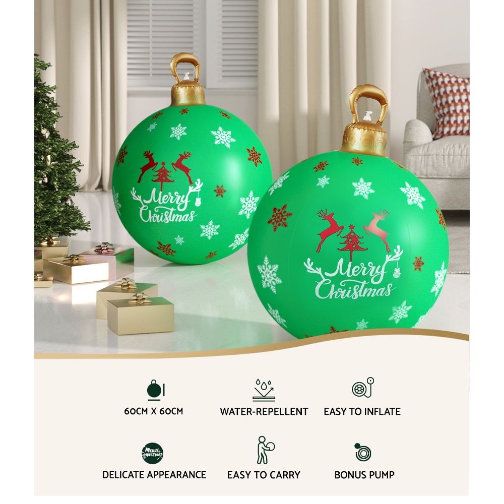 Christmas Inflatable Ball 60cm Decoration Giant Bauble - Green