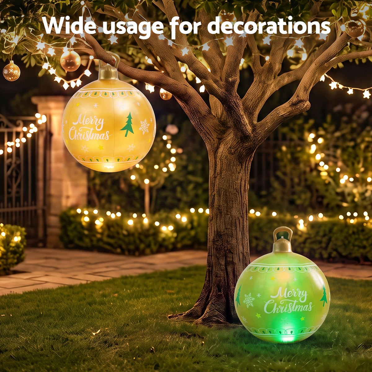 Christmas Inflatable Ball 60CM LED Illuminated Xmas Decoration