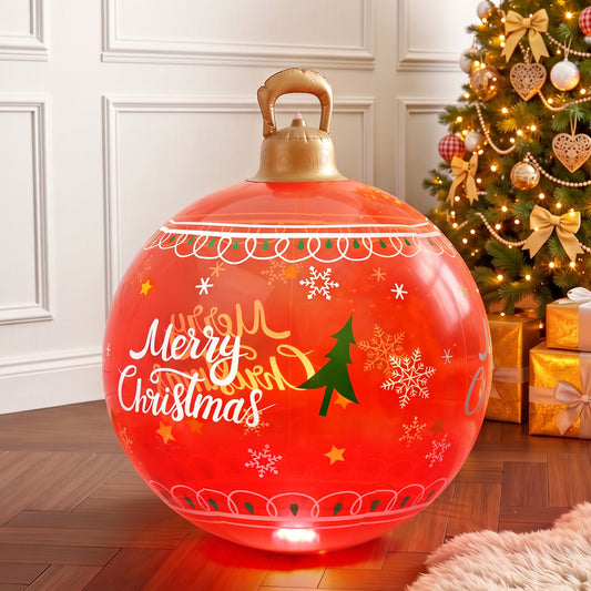 Christmas Inflatable Ball 60cm LED Illuminated Xmas Decoration - Red