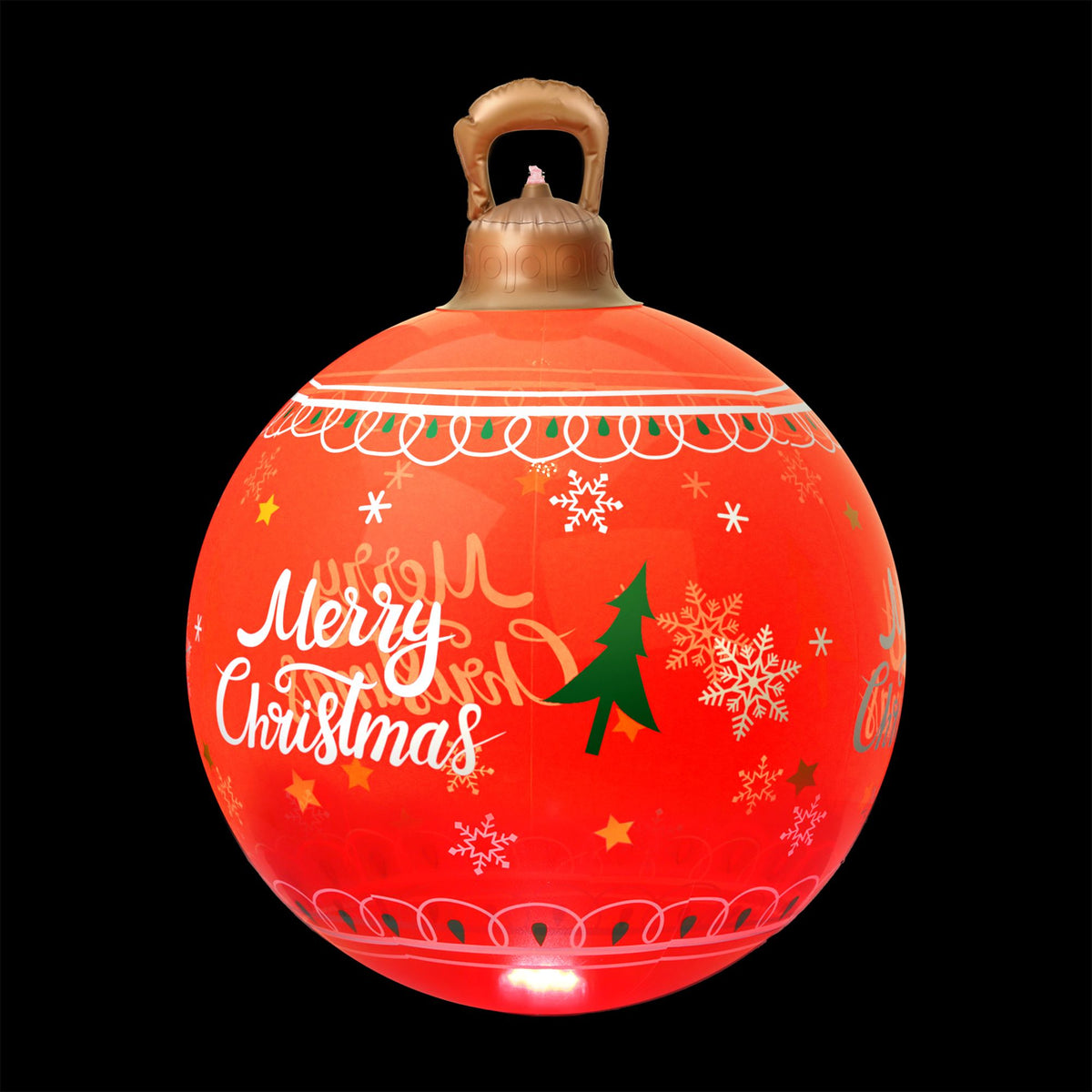 Christmas Inflatable Ball 60cm LED Illuminated Xmas Decoration - Red
