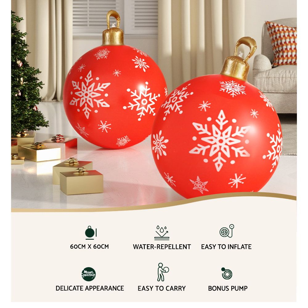Christmas Inflatable Ball 60cm Decoration Giant Bauble - Red