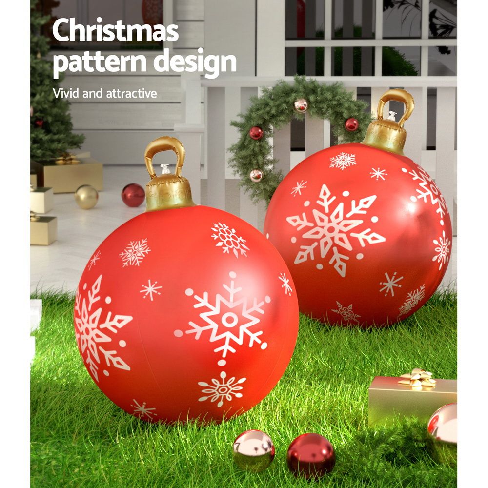 Christmas Inflatable Ball 60cm Decoration Giant Bauble - Red