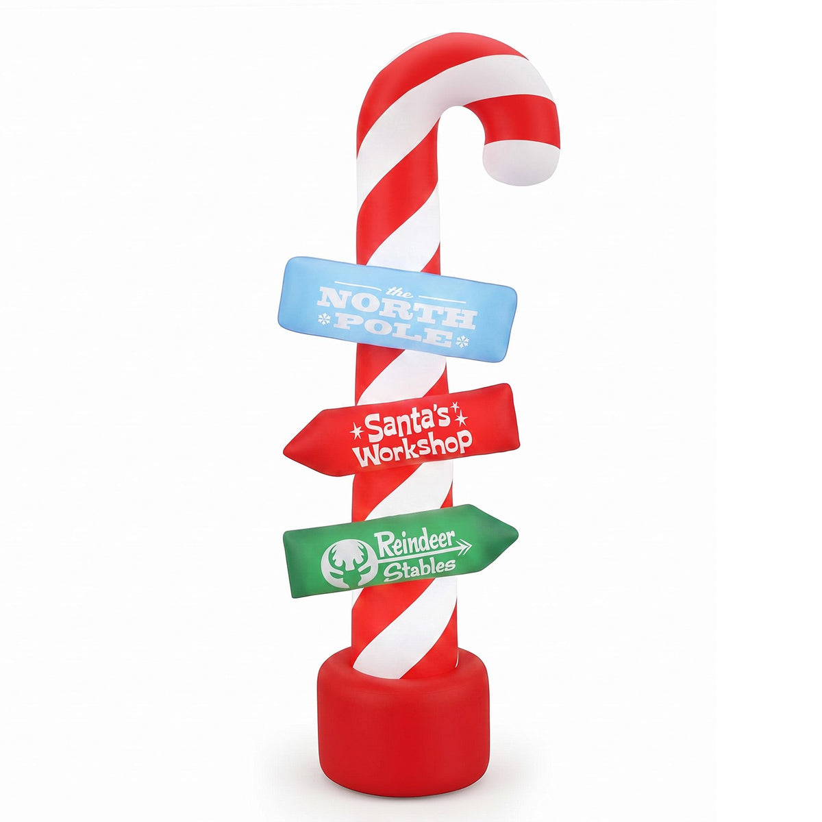 Christmas Inflatable Santa Guide Candy Pole 2.4M - Xmas Decor LED