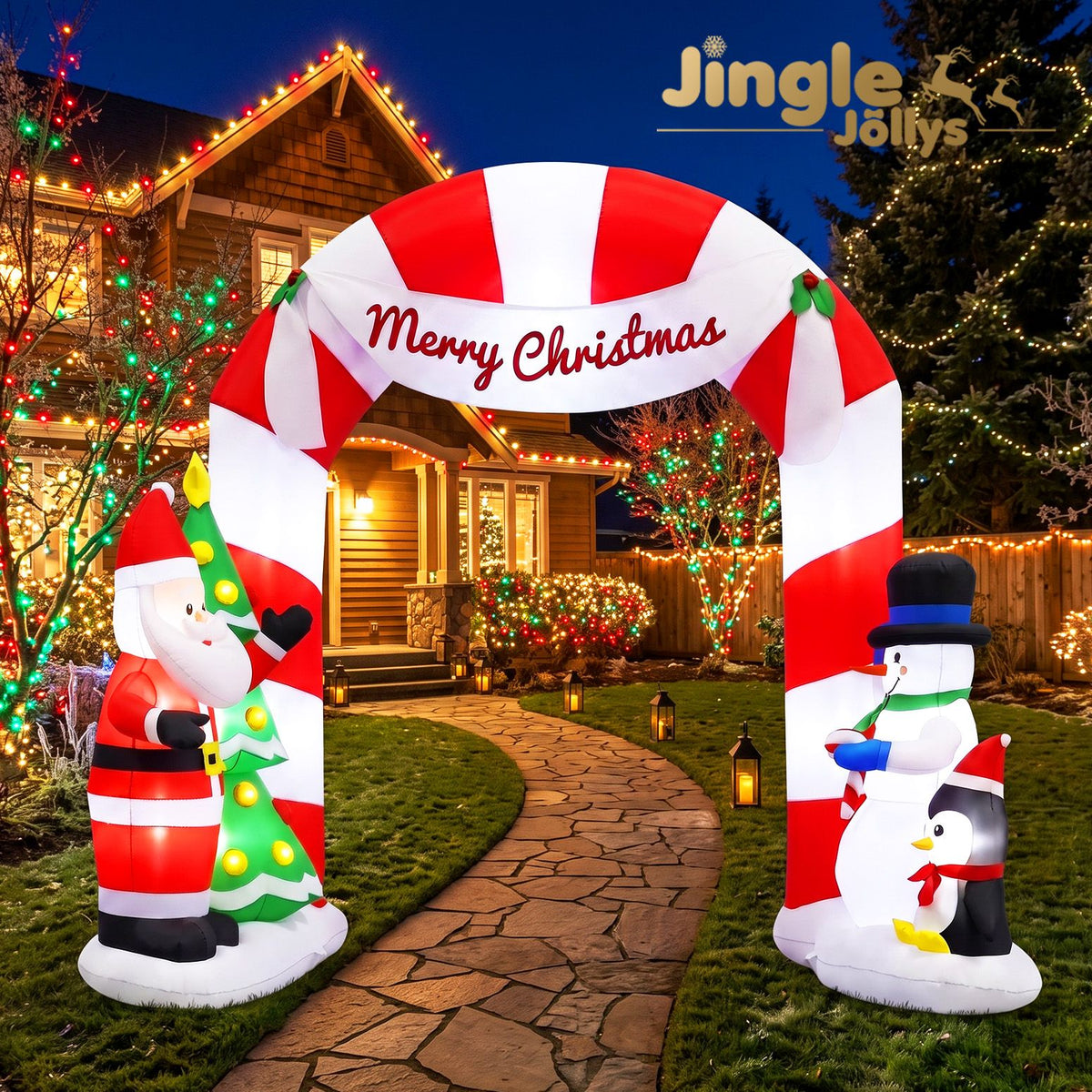 Christmas Inflatable Archway 3M with Santa Xmas Decor LED