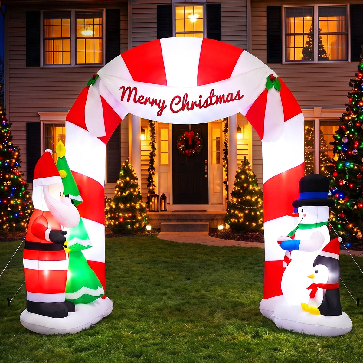 Christmas Inflatable Archway 3M with Santa Xmas Decor LED