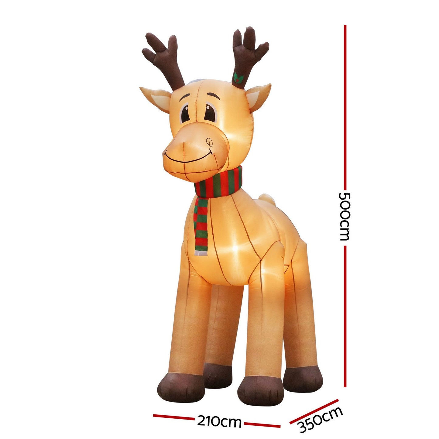 Christmas Inflatable Reindeer 5M Giant Deer Outdoor Air-Powered Light