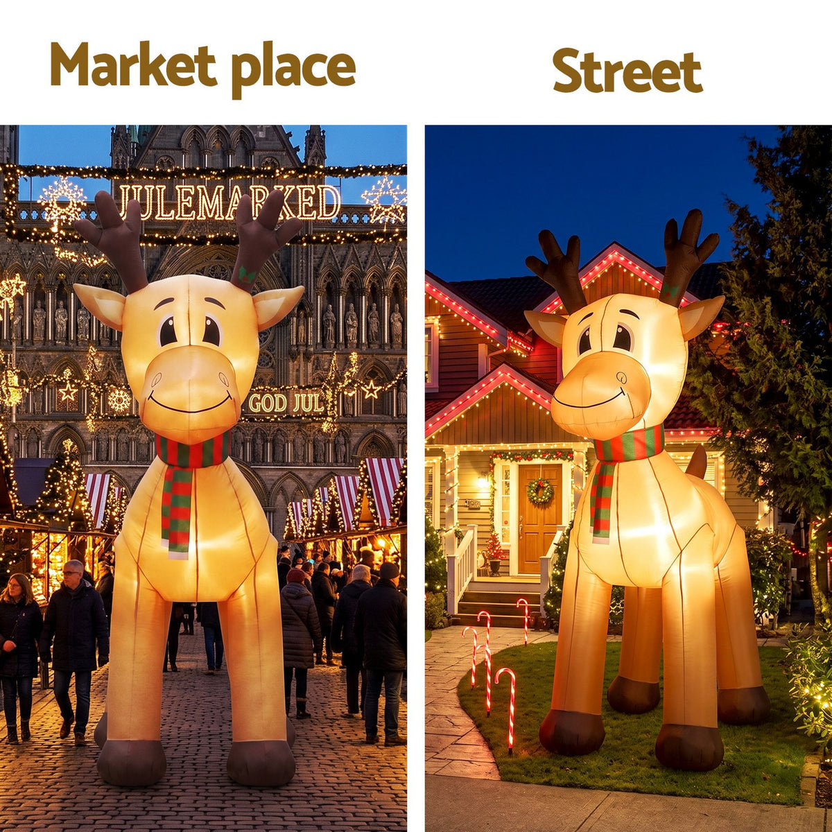 Christmas Inflatable Reindeer 5M Giant Deer Outdoor Air-Powered Light
