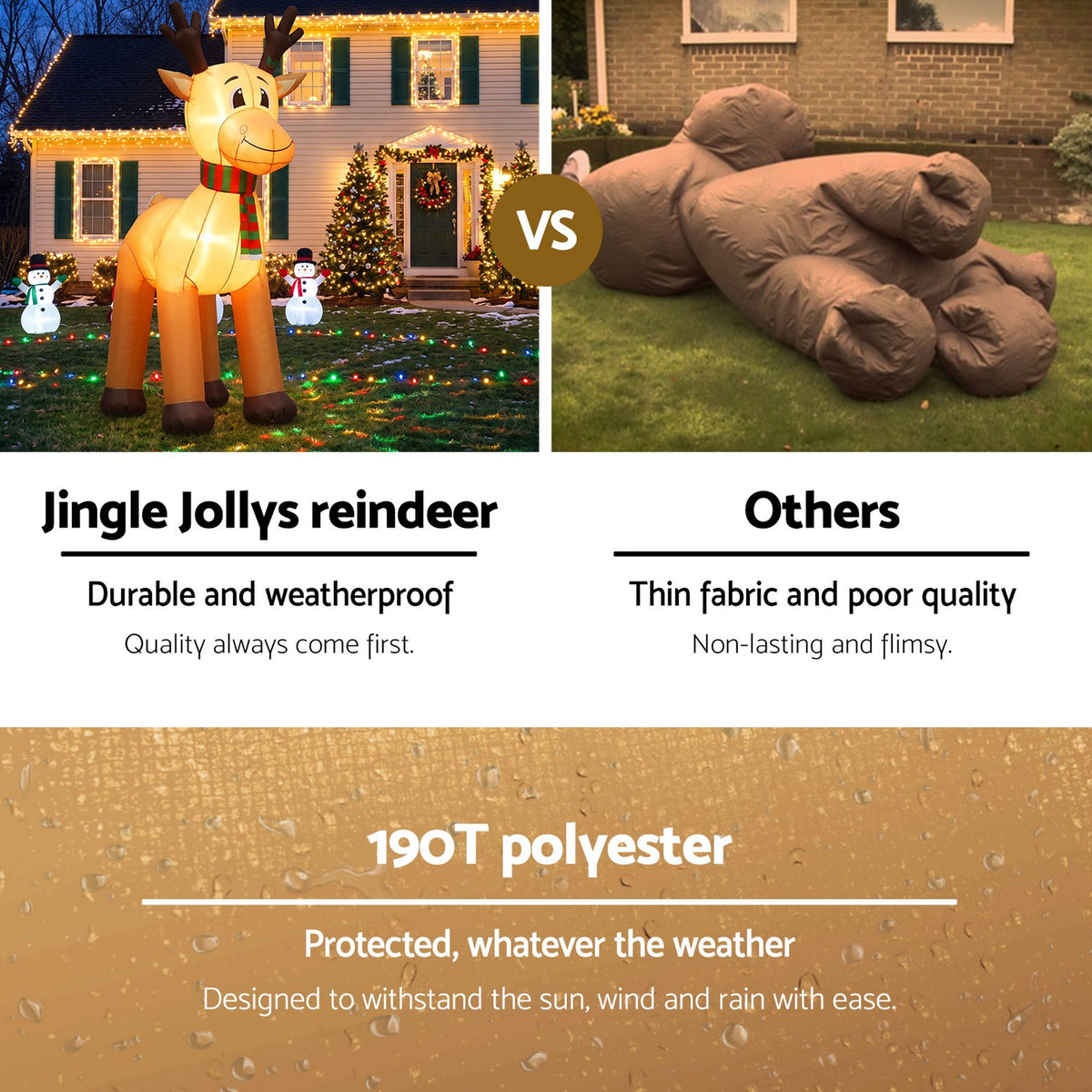 Christmas Inflatable Reindeer 5M Giant Deer Outdoor Air-Powered Light