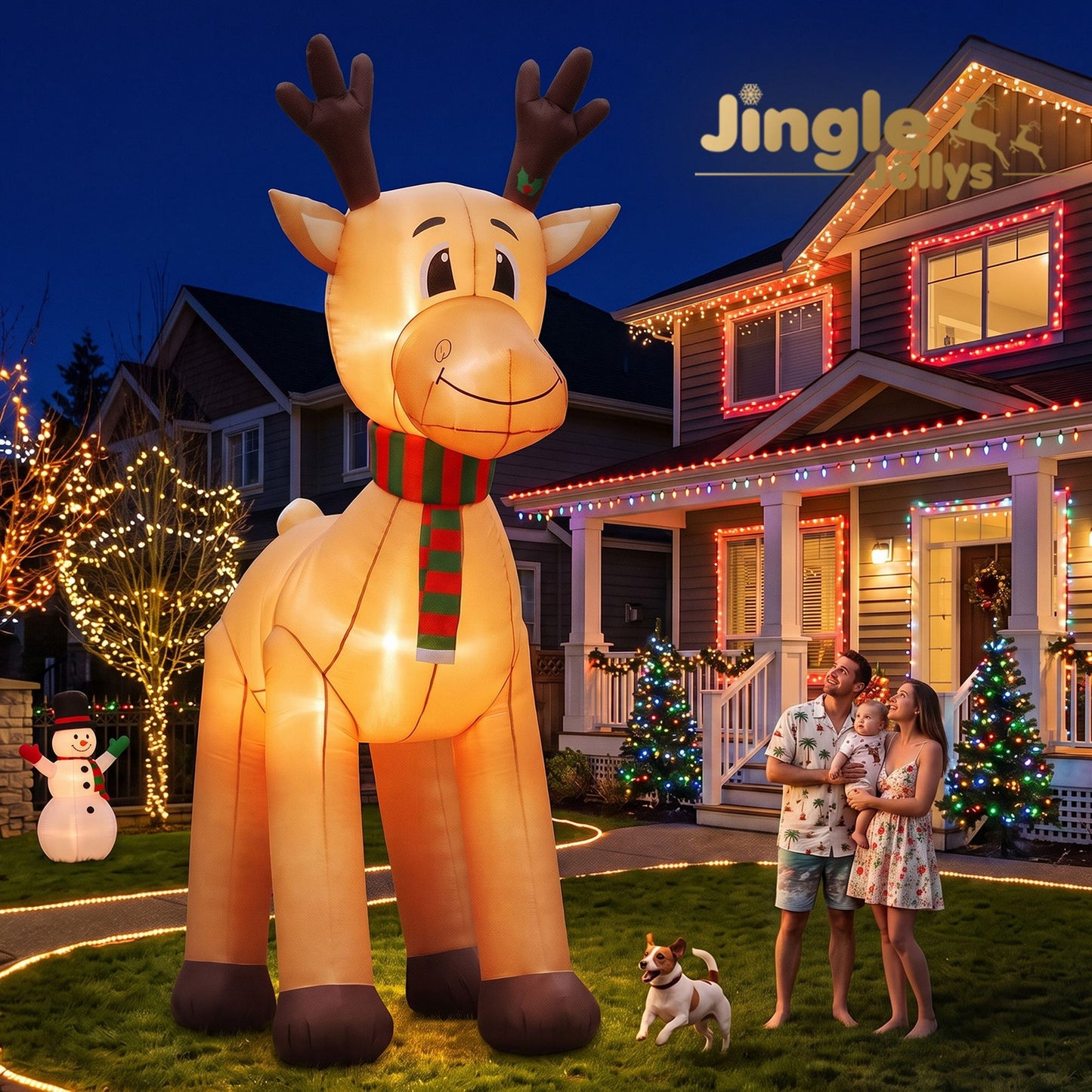 Christmas Inflatable Reindeer 5M Giant Deer Outdoor Air-Powered Light