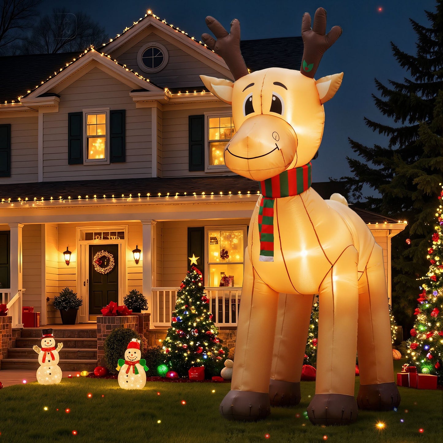 Christmas Inflatable Reindeer 5M Giant Deer Outdoor Air-Powered Light