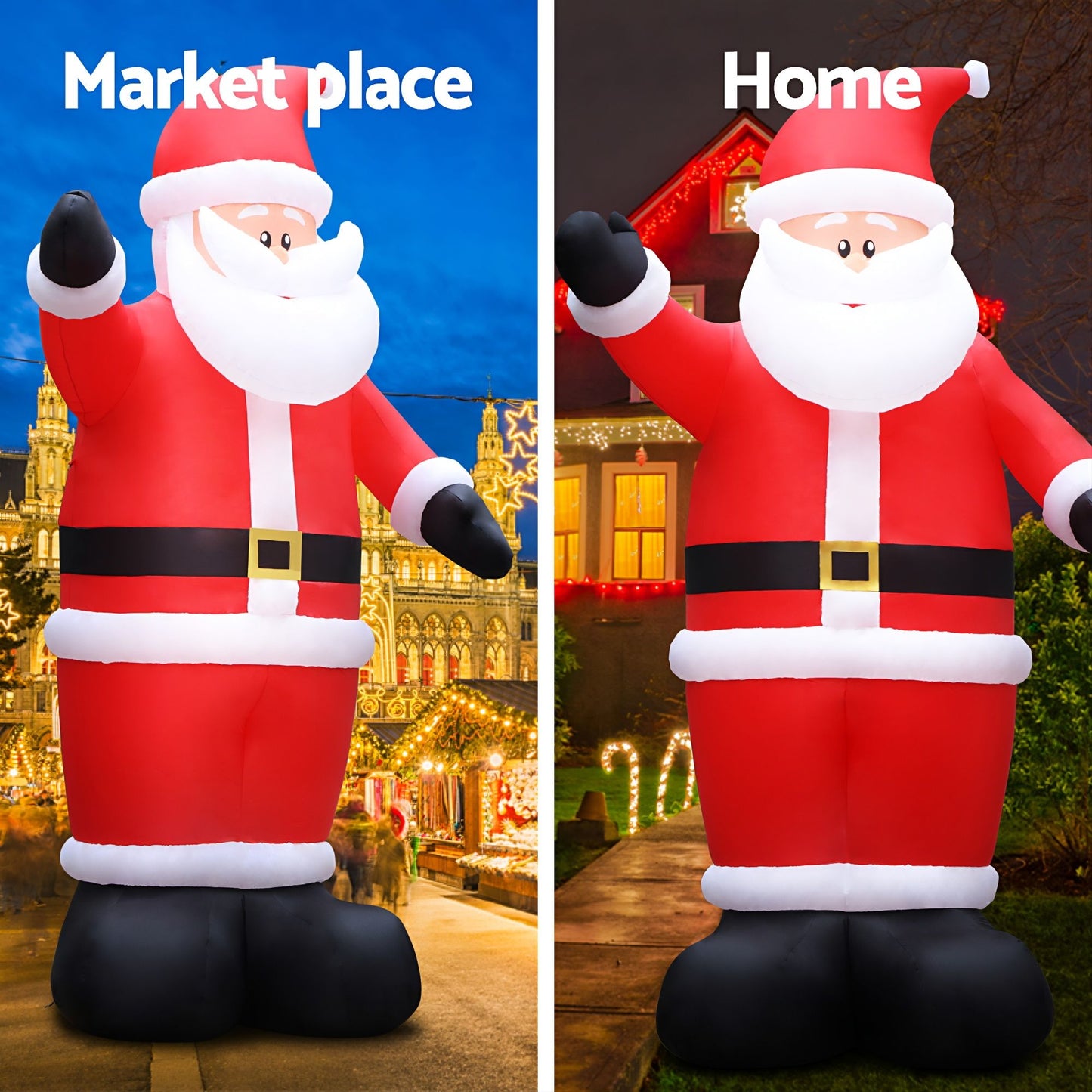 Christmas Inflatable Santa 5M Outdoor Air-Powered Light Decoration