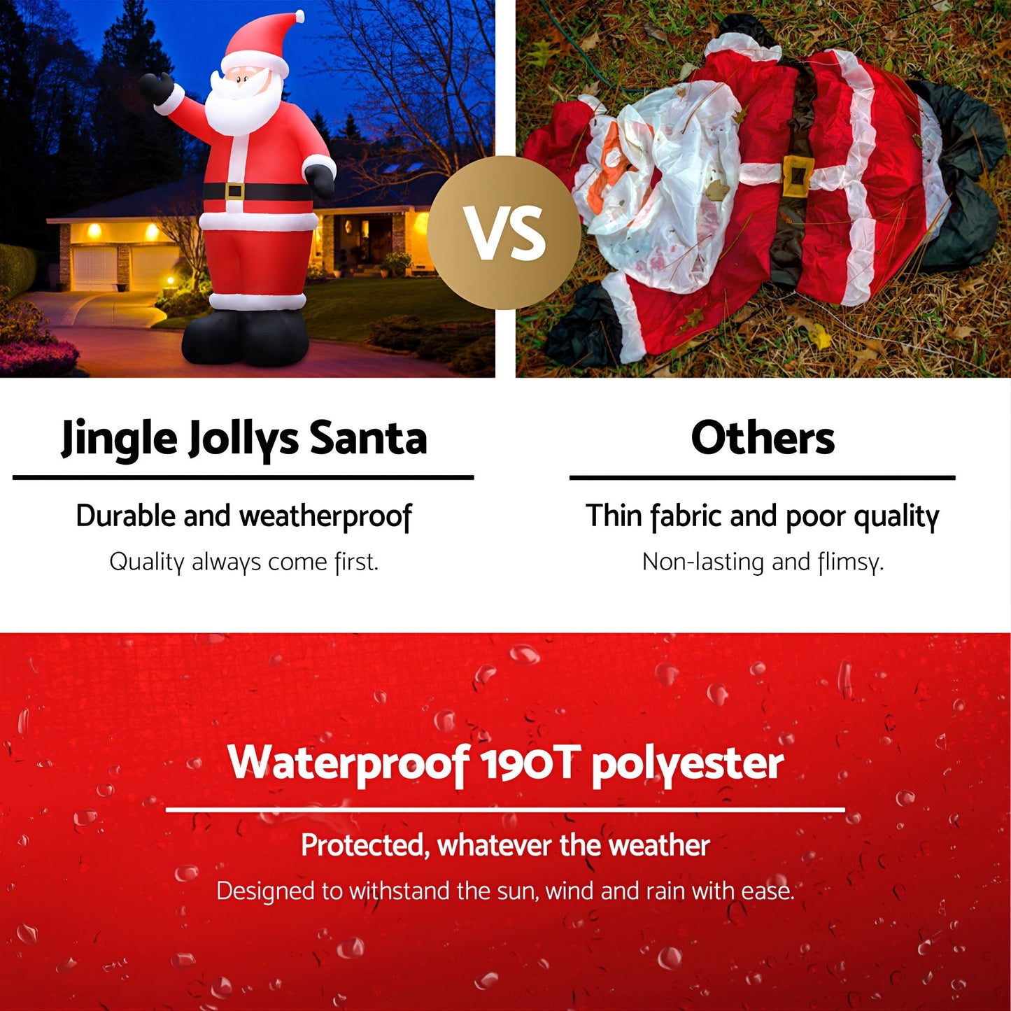 Christmas Inflatable Santa 5M Outdoor Air-Powered Light Decoration