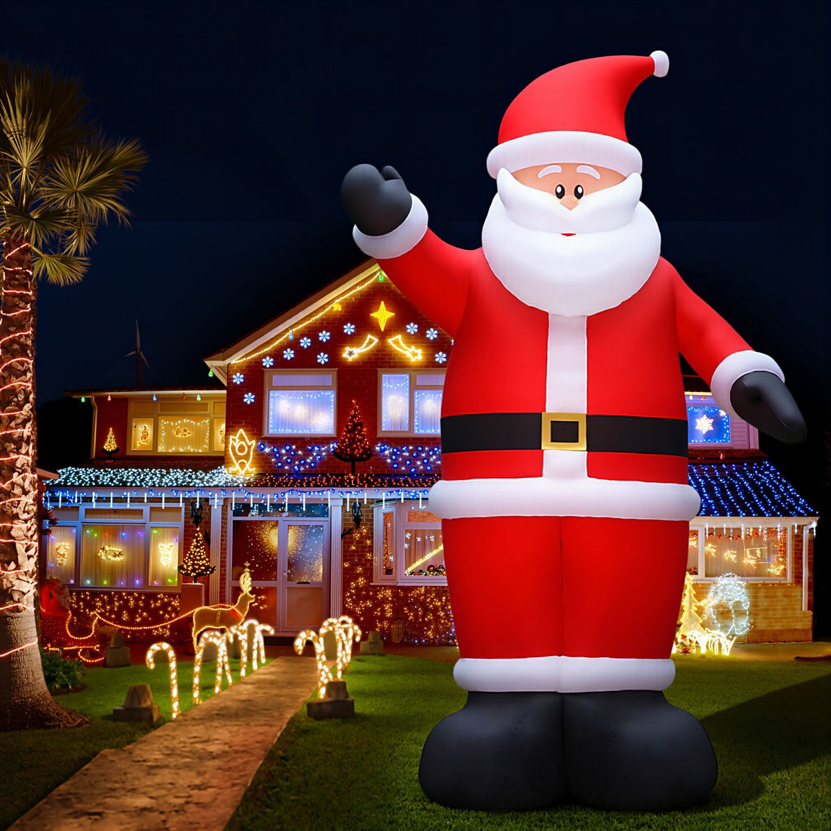 Christmas Inflatable Santa 5M Outdoor Air-Powered Light Decoration