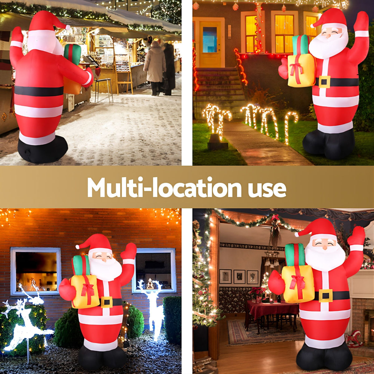 Christmas Inflatable Santa 2.4M - Xmas Light Decor LED Airpower