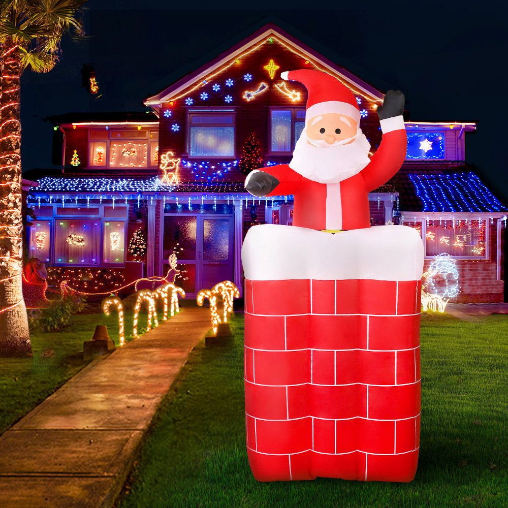 Christmas Inflatable Archway with Santa - 1.8M Xmas Decor LED
