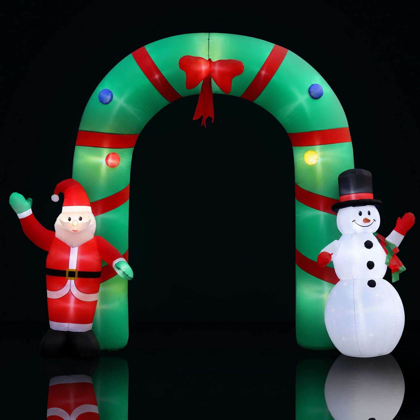 Christmas Inflatable Giant Archway Santa Snowman - 2.8M Light Decor