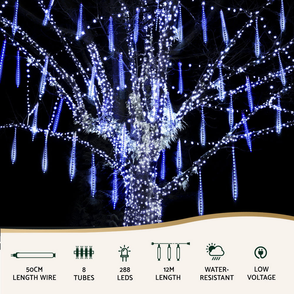 288 LED 7M Christmas Lights Icicle Light Falling Metor Jingle Jollys