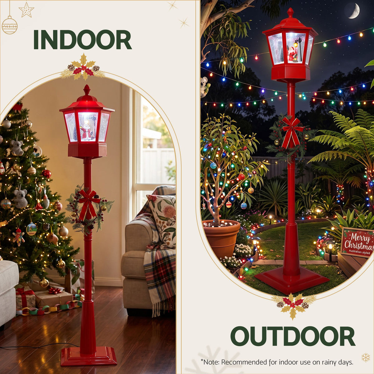 Christmas Lights 180cm Post Lamp 18 LED Fairy Light Decorations